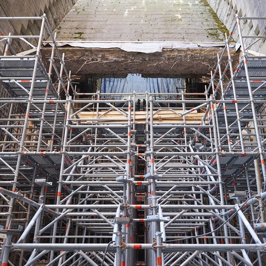 Skanska utför entreprenad på vattenkraftverk med TG 60-stödställningar